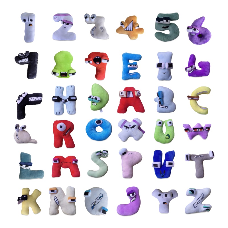 Kids Educational - Alphabet Numbers & More - ชุดตุ๊กตาตัวอักษรและตัวเลข 26 ชิ้น ตุ๊กตาหน้ายิ้มน่ารัก ของตกแต่งเพื่อการศึกษา ตัวอักษร
