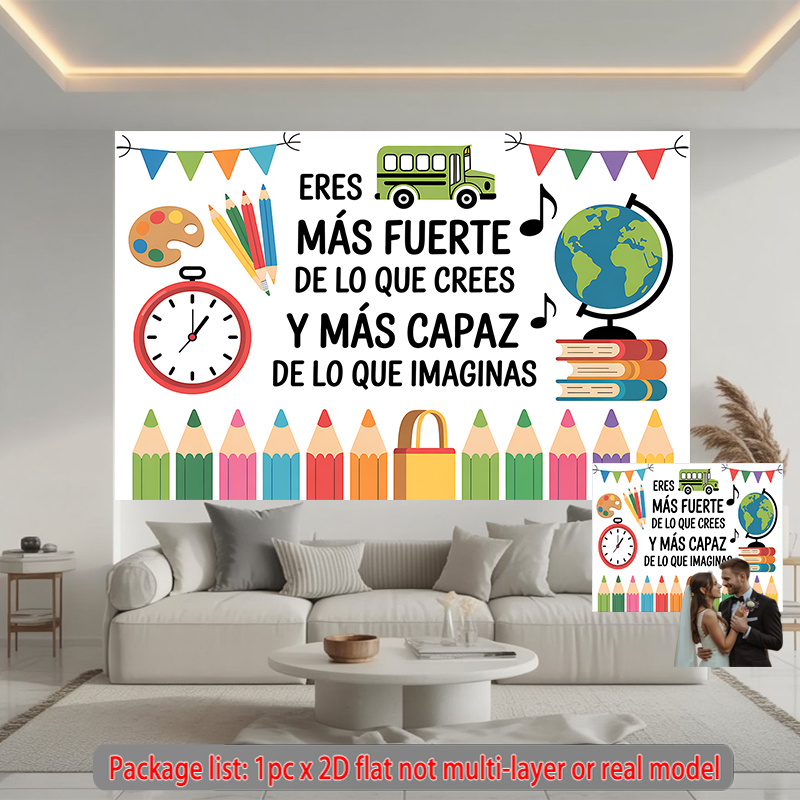 พรมแขวนผนังตกแต่งห้องเรียนสำหร - Kids Education Banner บทวิจารณ์และราคา