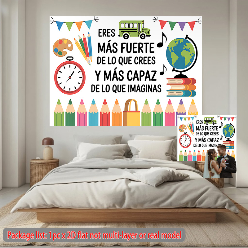 พรมแขวนผนังตกแต่งห้องเรียนสำหร - Kids Education Banner บทวิจารณ์และราคา