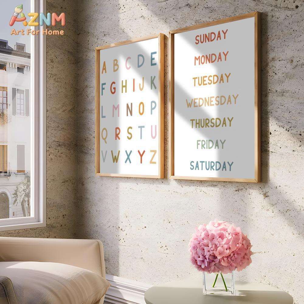 AZNM ศิลปะบนผืนผ้าใบแบบไม่มีกร - Kids Educational - Alphabet Numbers & More บทวิจารณ์และราคา