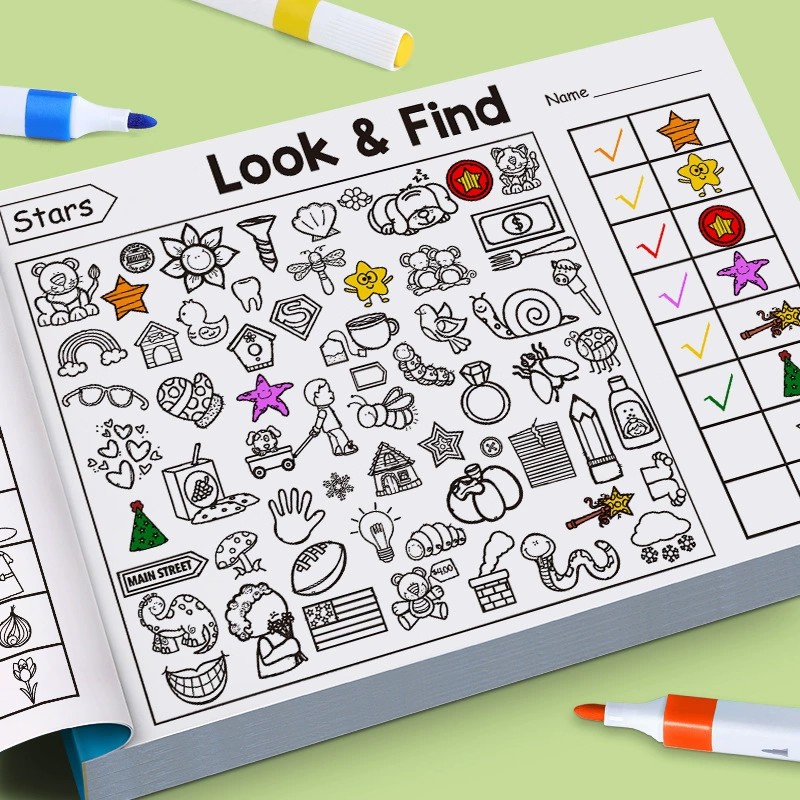 สมุดระบายสีมองแล้วหา สำหรับเด็ - Kids Education In Us บทวิจารณ์และราคา