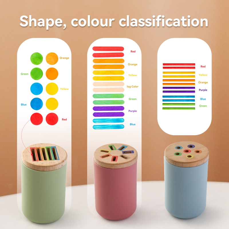 Montessori ของเล่นไม้การเรียงล - Kids Educational Box บทวิจารณ์และราคา
