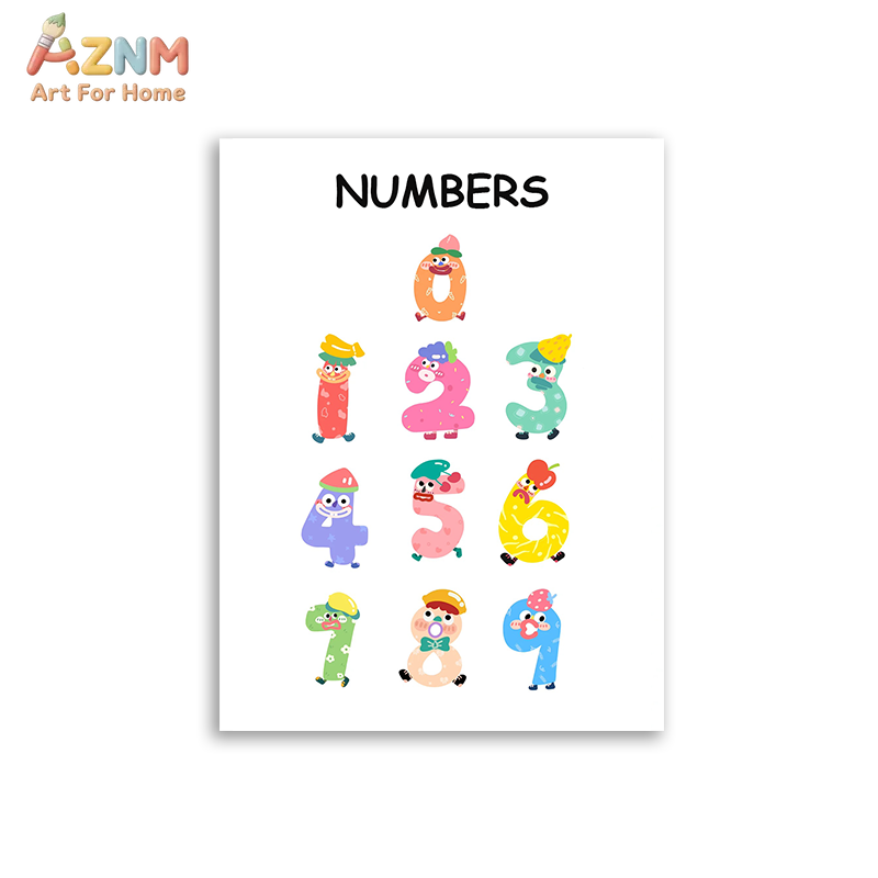 AZNM ศิลปะบนผืนผ้าใบแบบไม่มีกร - Kids Educational - Alphabet Numbers & More บทวิจารณ์และราคา
