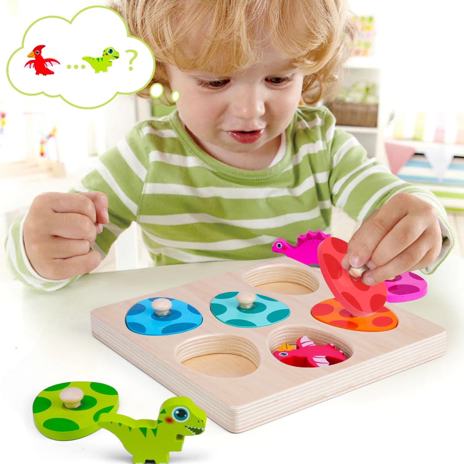 ไม้ไดโนเสาร์จิ๊กซอว์ปริศนาของเ - Kids Educational Box บทวิจารณ์และราคา
